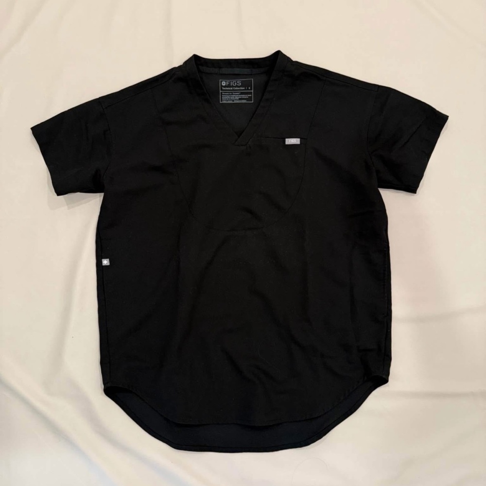 Figs Catarina One Pocket Scrub Top Black S Small